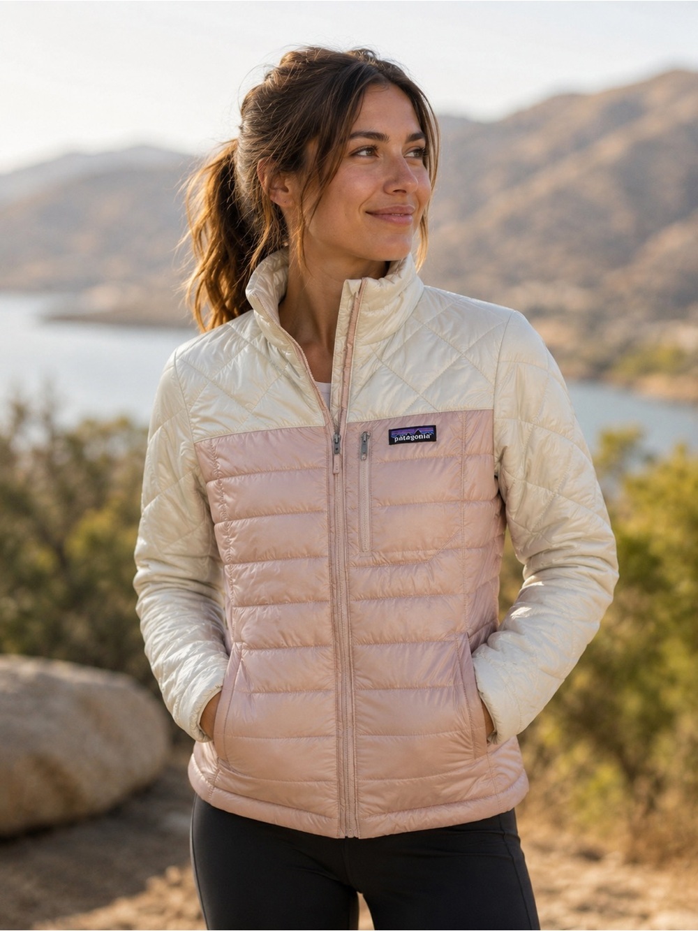 Patagonia Radalie Insulated Quilted Jacket Women’s Medium Pink Cream Full Zip